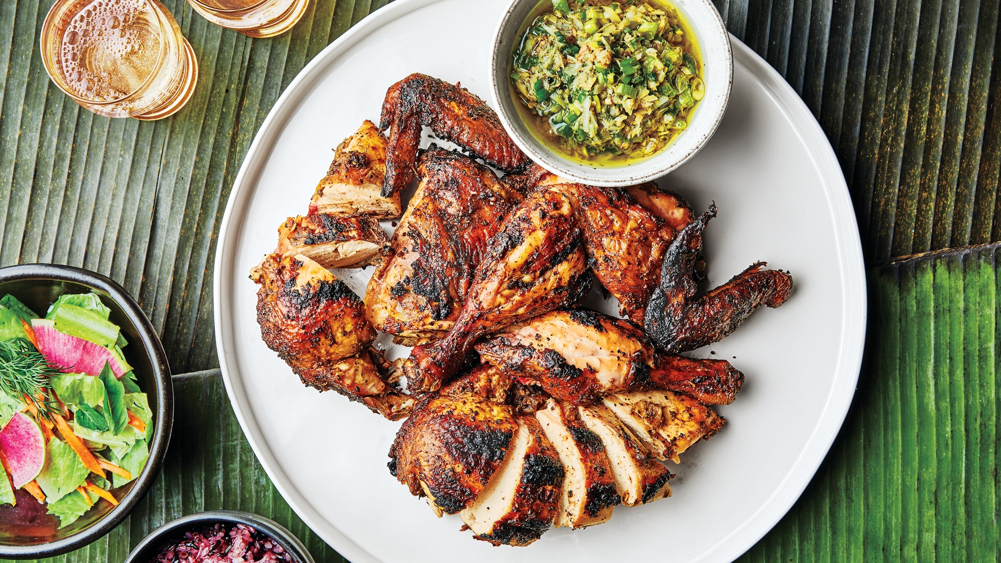 Grilled Butterflied Chicken With Lemongrass Sauce