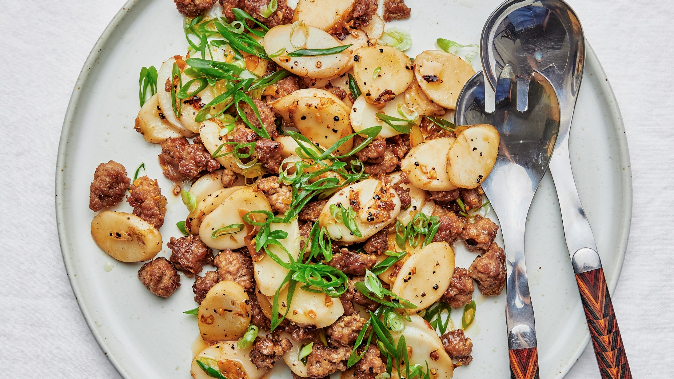 Salt and Pepper Pork With Crispy Rice Cakes