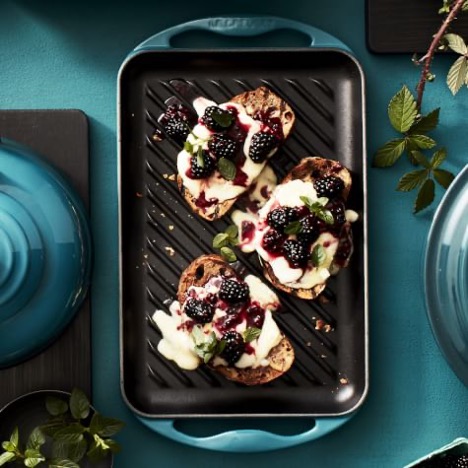 Walnut Toasts with Gruyere and Blackberries