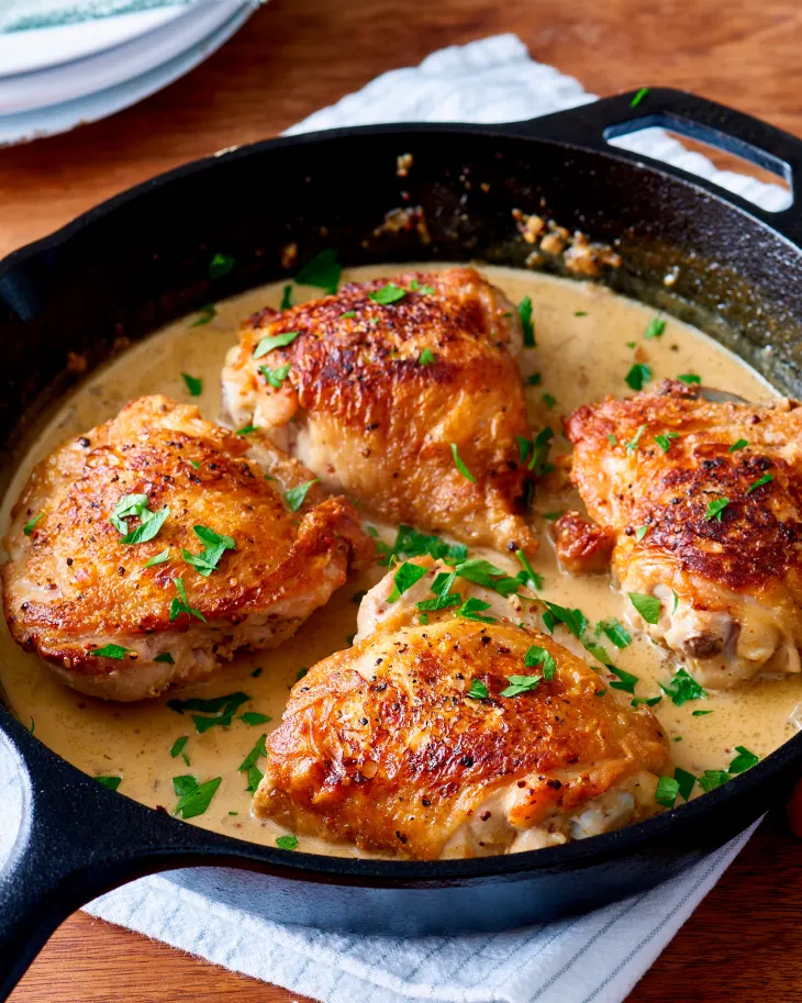 Skillet Creamy French Mustard Chicken